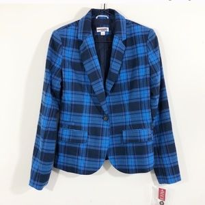 Merona Blue Plaid Blazer Jacket